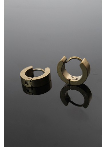 Erb 316L Çelik Gold Renk Halka Model Çift Küpe