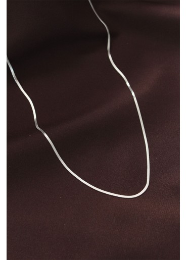 Erb Çelik Gümüş Renk 60 Cm İnce İtalyan Zincir Kolye