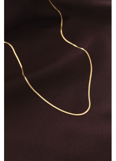 Erb Çelik Gold Renk 60 Cm İnce İtalyan Zincir Kolye