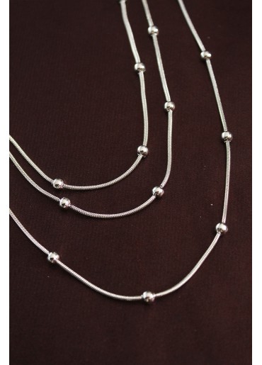 Erb 316L Çelik Gümüş Renk Minimal Topçuk Model Çoklu Kolye