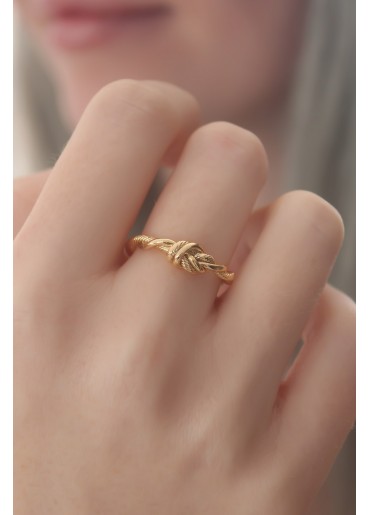 Erb Gold Renk Halat Düğüm Model Kadın Yüzük