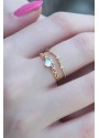 Erb Gold Renk Zirkon Taşlı Taç Model Kadın Yüzük