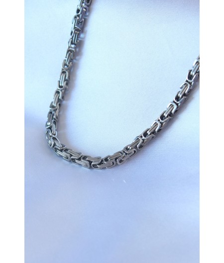 Erb 316L Çelik Gümüş Renk Kral Zincir Model Erkek Kolye