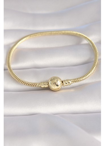 Erb Pirinç Gold Renk İşleme Detay Charm Model Kadın Bileklik