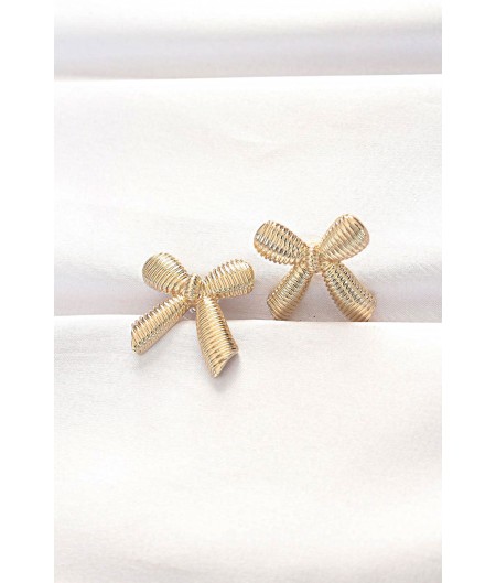 Erb Pirinç Gold Renk Fiyonk Küpe