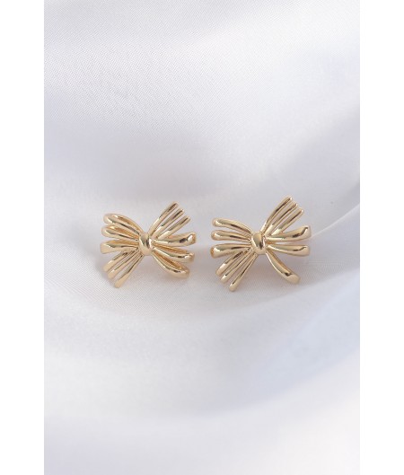 Erb Pirinç Gold Renk Fiyonk Küpe