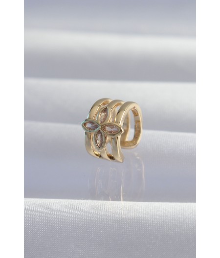 Erb Pirinç Gold Renk Yonca Earcuff Küpe