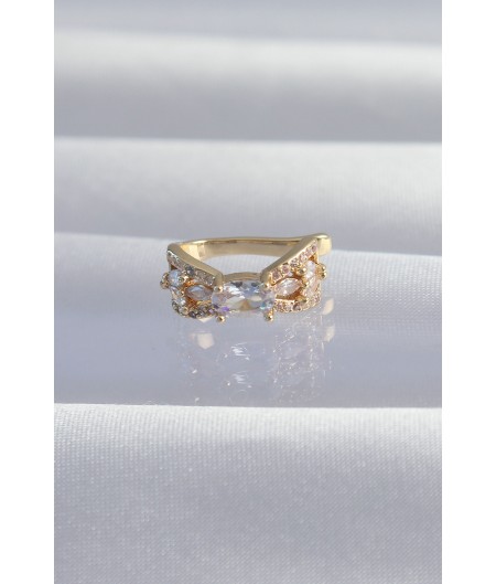 Erb Pirinç Gold Renk Zirkon Taş Kaplama Earcuff Küpe