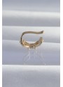 Erb Pirinç Gold Renk Zirkon Taş Kaplama Earcuff Küpe