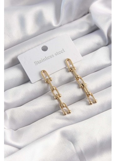 Erb 316L Çelik Altın Renk Sallantılı Model Küpe