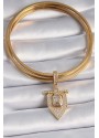 Erb Pirinç Gold Renk Baget Zirkon Taşlı Ajda Charm