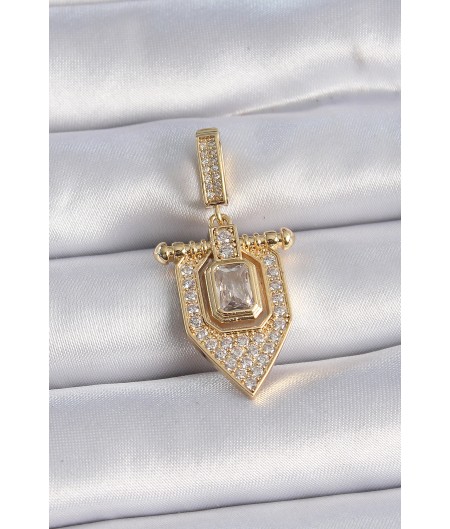 Erb Pirinç Gold Renk Baget Zirkon Taşlı Ajda Charm