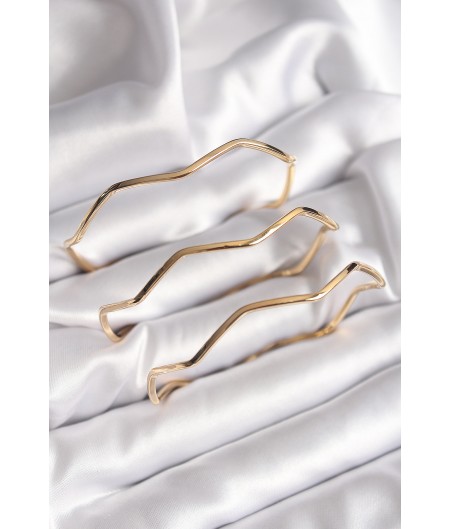 Erb 316L Çelik Gold Renk 65 Mm Zikzak Model Ajda Bilezik