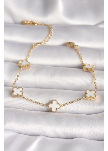 Erb 316L Çelik Gold Renk Baby Boy Yonca Model Kadın Bileklik