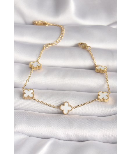 Erb 316L Çelik Gold Renk Baby Boy Yonca Model Kadın Bileklik Erb 316L Çelik Gold Renk Baby Boy Yonca Model Kadın Bileklik