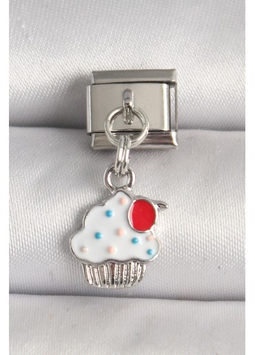 Erb 316L Çelik Gümüş Renk Beyaz Kupkek Model Nomination Charm