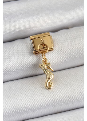Erb 316L Çelik Sallantılı Deniz Atı Model Gold Renk Nomination Charm