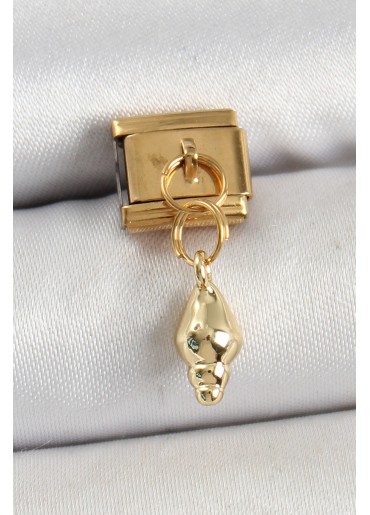 Erb 316L Çelik Sallantılı Deniz Kabuğu Model Gold Renk Nomination Charm