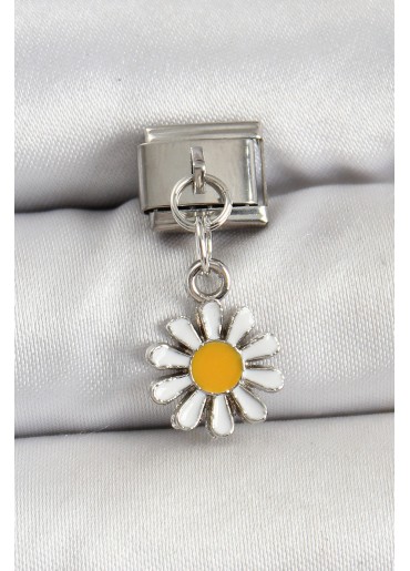 Erb 316L Çelik Gümüş Renk Papatya Model Nomination Charm
