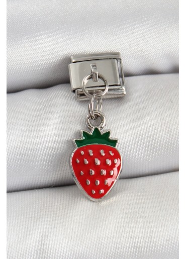 Erb 316L Çelik Sallantılı Çilek Model Gümüş Renk Nomination Charm