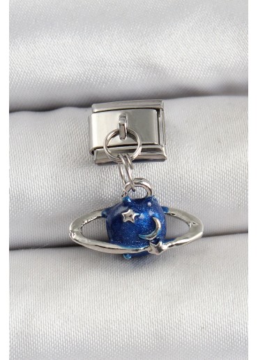 Erb 316L Çelik Sallantılı Satürn Model Gümüş Renk Nomination Charm