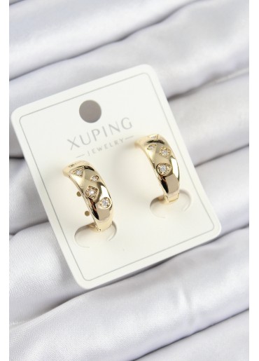 Erb Xuping Zirkon Taşlı Halka Model Gold Renk Kadın Küpe