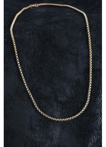 Erb 316L Çelik Örme Zincir Model Gold Renk Erkek Kolye