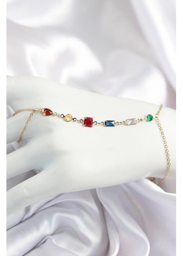 Erb Pirinç Renkli Zirkon Taşlı Y Model Gold Renk Kadın Şahmeran