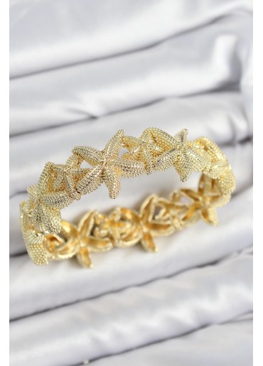 Erb Pirinç Deniz Yıldızı Model Gold Renk Lastikli Kadın Bileklik