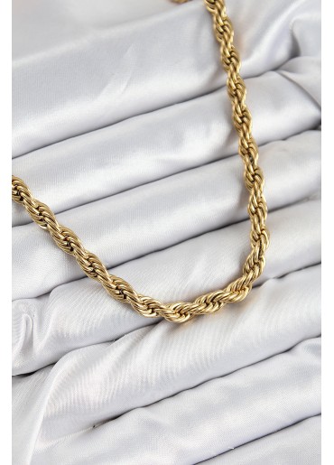 Erb 316L Çelik Burgu Model Gold Renk Kadın Kolye