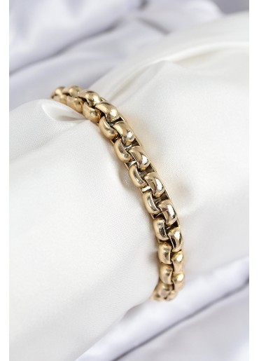 Erb 316L Çelik Halat Zincir Model Gold Renk Kadın Bileklik
