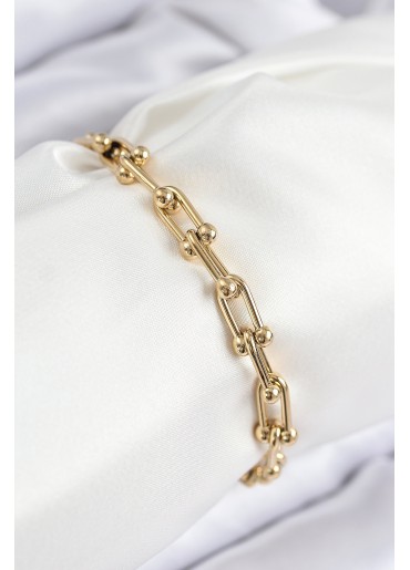 Erb 316L Çelik Tifany Zincir Model Gold Renk Kadın Bileklik
