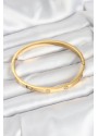 Erb 316L Çelik Gold Renk Zirkon Taşlı 65 Mm Kadın Kelepçe Bileklik