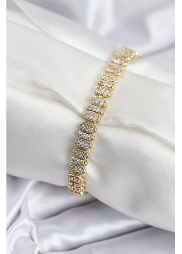 Erb Pirinç VIP Seri Gold Renk Oval Sıralı Kadın Bileklik