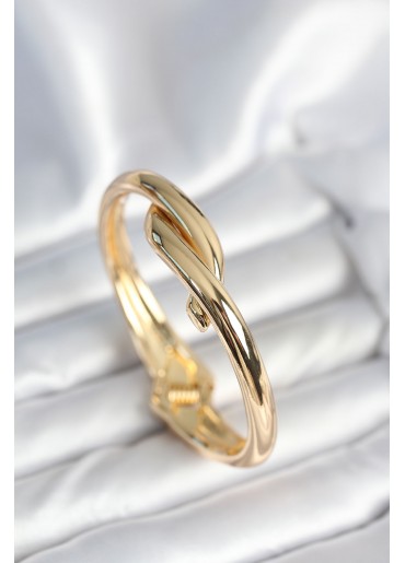 Erb Pirinç Gold Renk Sarmal Model Kelepçe Bileklik