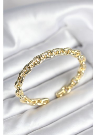 Erb Zincir Model Gold Renk Pirinç Kadın Bileklik