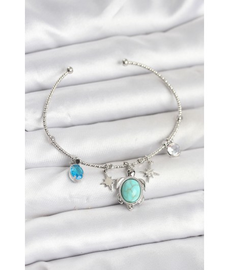 Erb Caretta Caretta Charmlı Gümüş Renk Kadın Bileklik