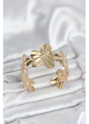 Erb Çiçek Model Pirinç Levha Kadın Bileklik