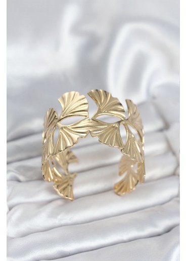 Erb Pirinç Gold Renk Levha Yelpaze Model Kadın Bileklik