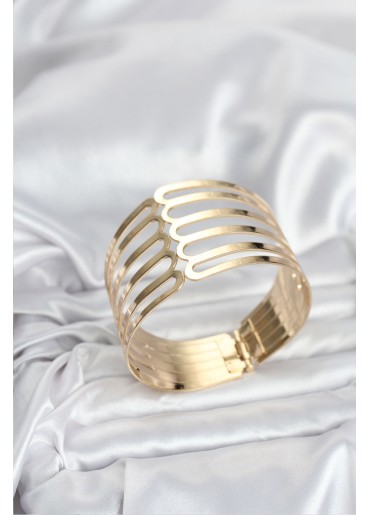 Erb Gold Renk Pirinç Kaburga Model Kadın Bileklik