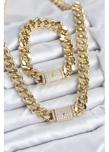 Erb Xuping Gurmet Gold Renk Kolye Ve Bileklik Seti