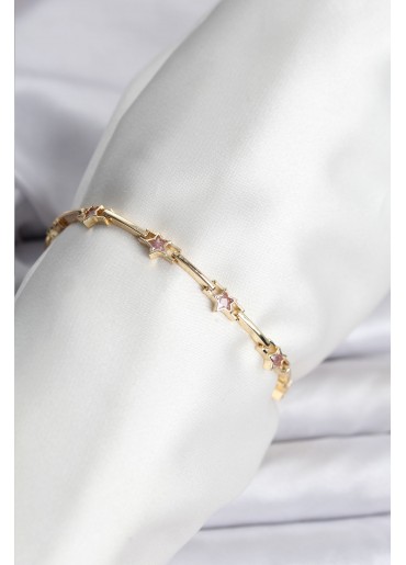 Erb Yıldız Model Gold Renk Pirinç Bileklik