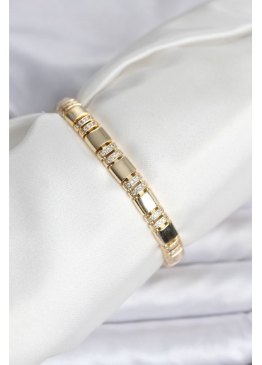 Erb Pirinç Gold Renk Zirkon Taşlı Kadın Bileklik