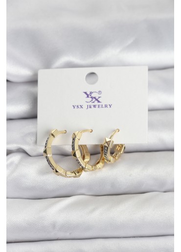 Erb Gold Renk Zirkon Taşlı Kadın Küpe