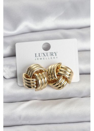 Erb Pirinç Sarmal Gold Renk Kadın Küpe