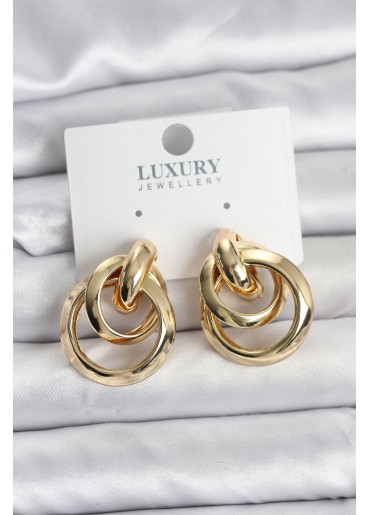 Erb Gold Renk Halka Model Pirinç Kadın Küpe