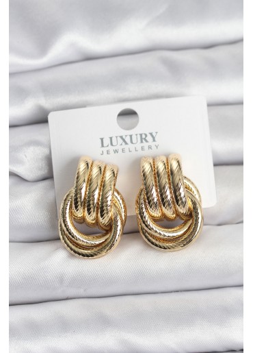 Erb Gold Renk Halka Modelli Pirinç Kadın Küpe