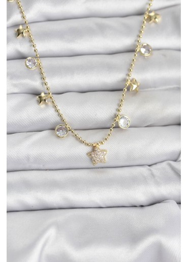 Erb Pirinç Gold Renk Yıldız Model Kadın Kolye
