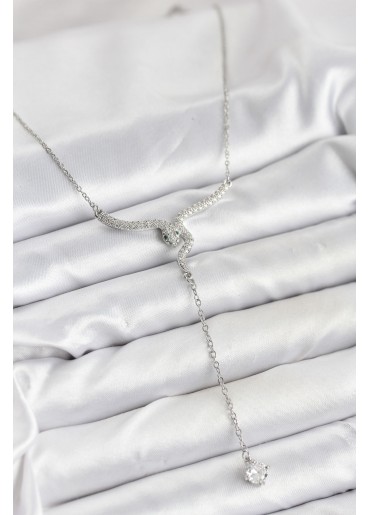 Erb 316L Çelik Zincir Gümüş Renk Yılan Model Y Kolye