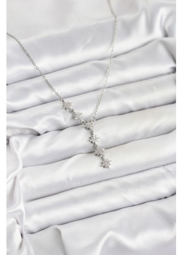 Erb 316L Çelik Zincir Gümüş Renk Kutup Yıldızı Model Kadın Kolye